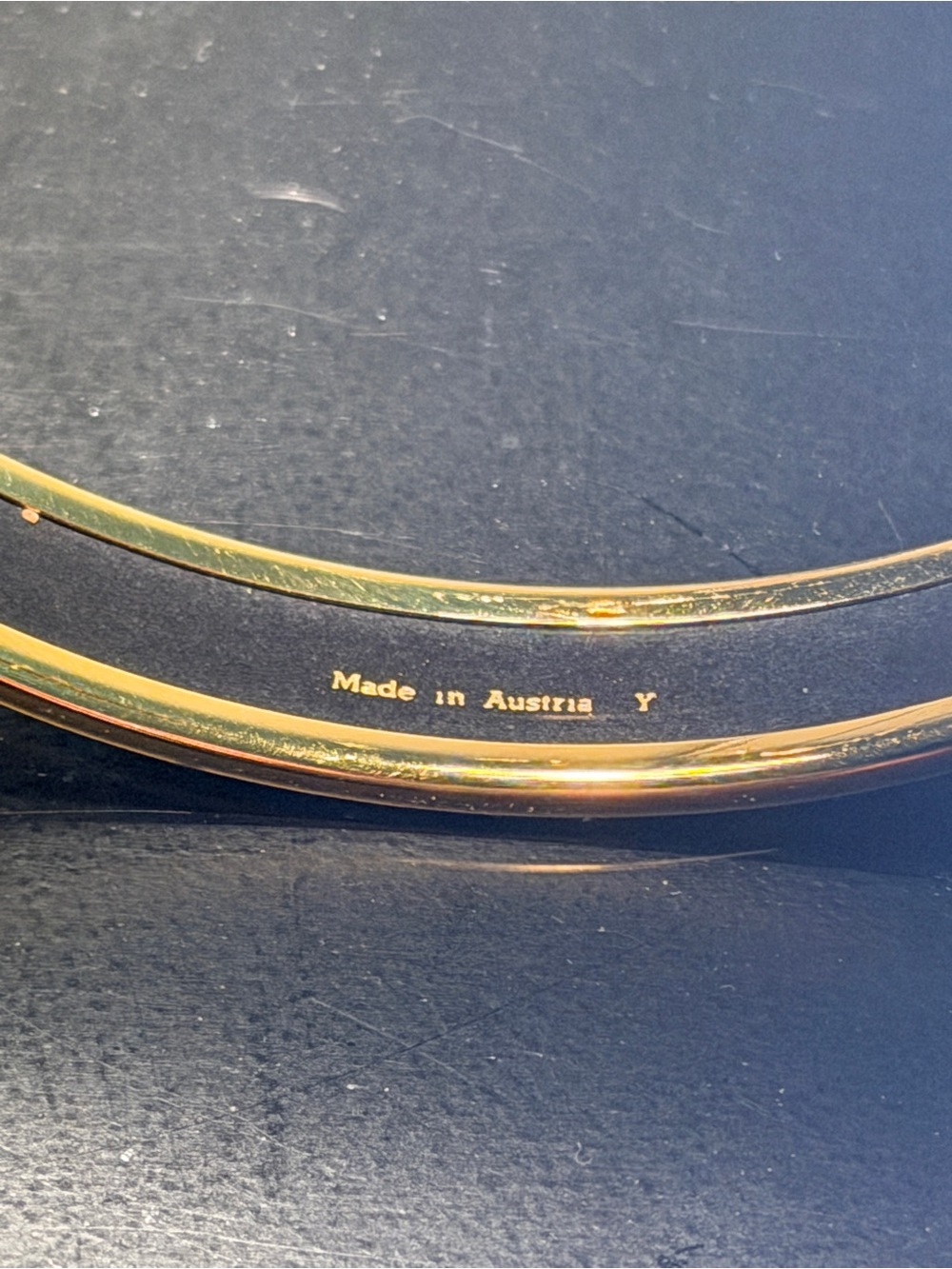 Hermes Gold-Tone Double Bangle Bracelet